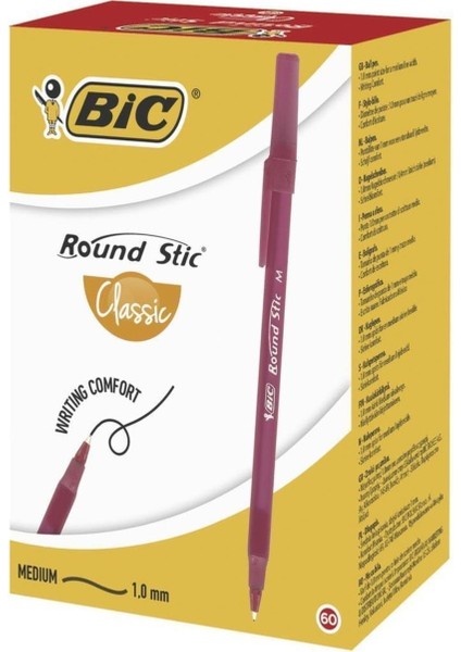 Bıc Round Stic Tükenmez Kalem Kırmızı 60'lı