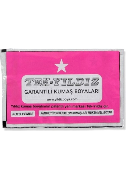 Tek Yıldız Kumaş Boyası Koyu Pembe