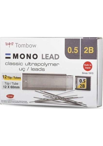 Mono Lead 0.5mm 2b Min (Uç) 12'li Kutu Özt-Mono Lead