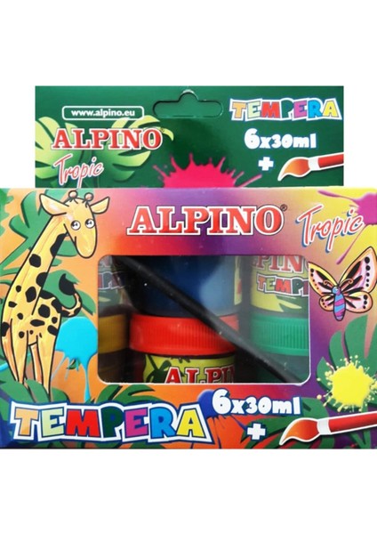 Alpino Suluboya 6 Renk Tropic 6-30 ml Tempera Dm-63