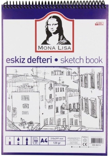 Eskiz Defteri Mona Lisa Telli A4 Defter