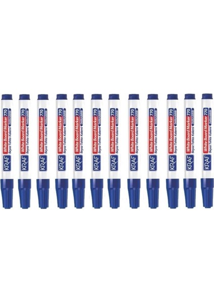 Mavi Doldurulabilir Beyaz Tahta Kalemi 12'li