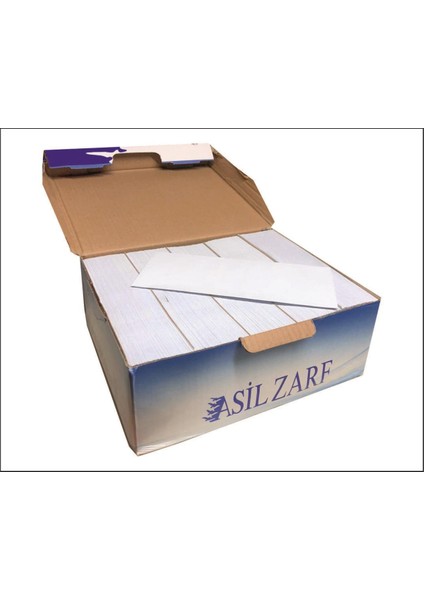 Asil Zarf Diplomat Düz Penceresiz Silikonlu Zarf 500 Lü Kutu 105X240 cm 110 Gr. Asil Doğan