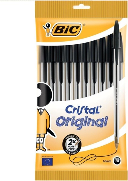 Siyah Cristal Original Tükenmez Kalemler 10 Adet