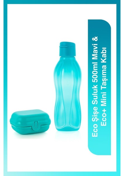 Eco Şişe Suluk 500ML Mavi & Eco+ Mini Taşıma Kabı