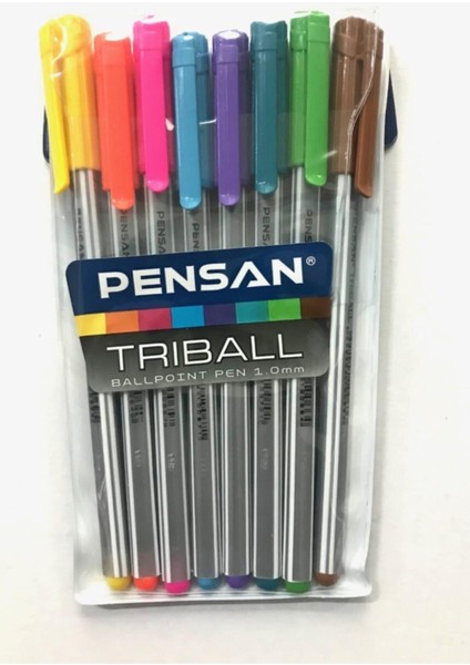 Triball Tükenmez Kalem Renkli 8'li Vakumlu Poşet