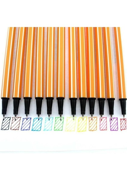 Yeşil Kırtasiye 12 Li Renkli Kalem Fineliner Set
