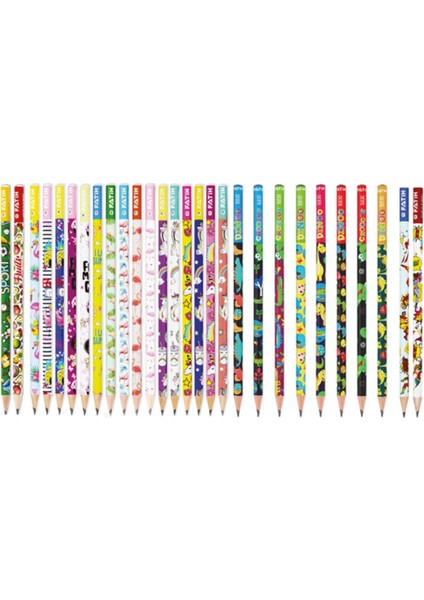 Yuvarlar Desenli Kurşun Kalem Set 12 Adet - Kalem