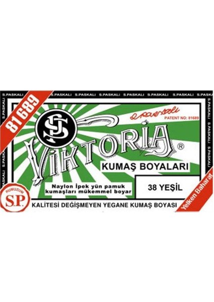 Kumaş Boyası Yeşil (Adet) Viktoria