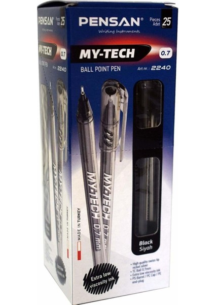 My-Tech Tükenmez Kalem 25 Li Pk Siyah