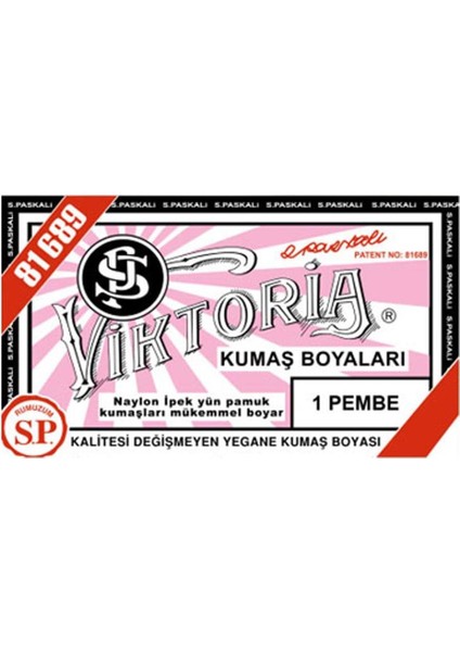 Kumaş Boyası Pembe (Adet) Viktoria