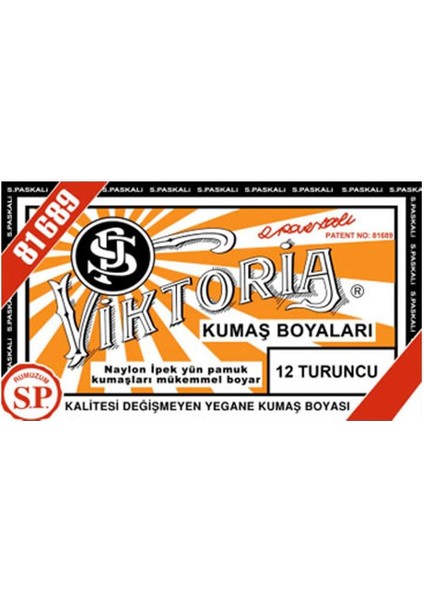 Kumaş Boyası Turuncu (Adet) Viktoria