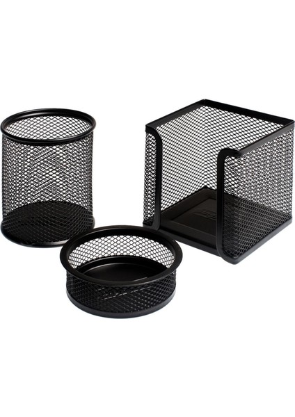 Metal Perfore 3'lü Set Siyah