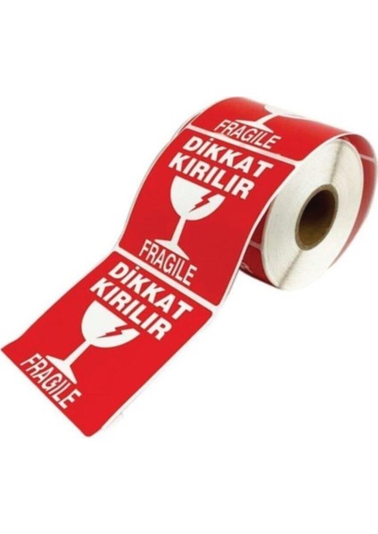 Dikkat Kırılır Etiketi 100*100 1000 Adet