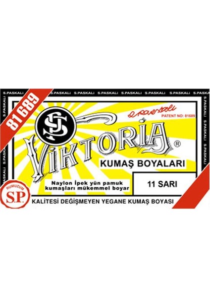 Kumaş Boyası Sarı (Adet) Viktoria