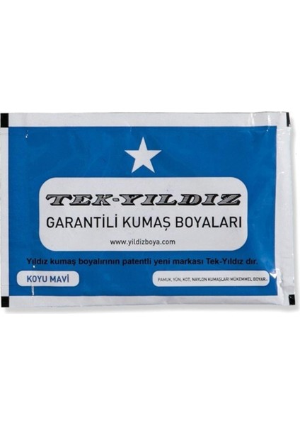 Tek Yıldız Kumaş Boyası Koyu Mavi