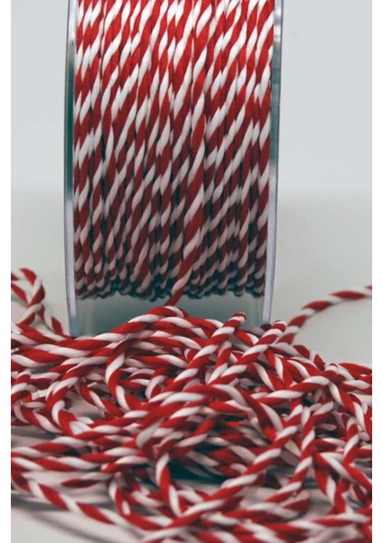 Marteniçka Ipi / Kırmızı Beyaz Hediye Paketleme Ipi / Iki Renkli Paket Ipi 5m fiyatları