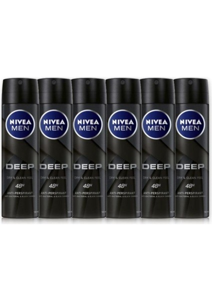 Men Deep Aktif Karbon Dedarant 150 ml x 6 Adet