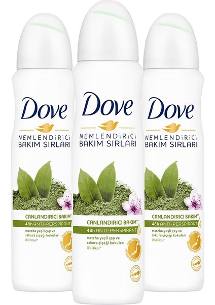Kadın Sprey Deodorant Canlandırıcı Bakım Matcha Yeşil Çay ve Sakura Çiçeği 150 ml X3 Adet fiyatları