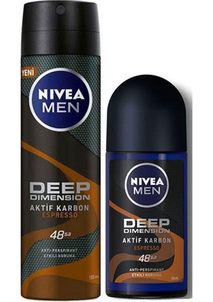 Men Deep Dimension Espresso Roll-On 50 ml + 150 ml Deodorant