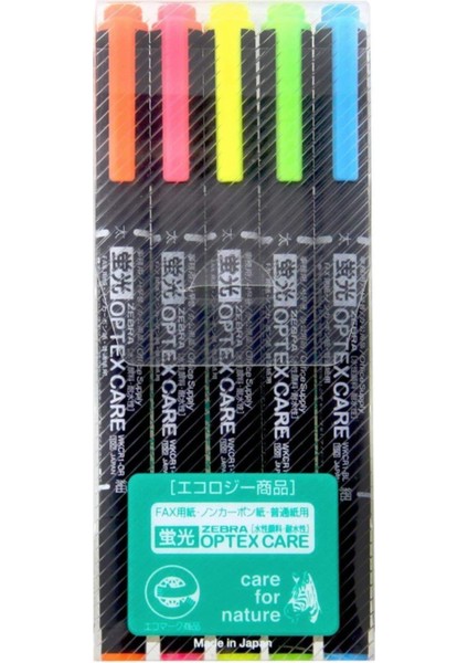 Optex Care Çift Taraflı Fosforlu Kalem 5'li Set