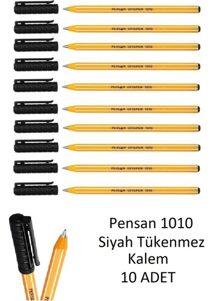 1010 Siyah Tükenmez Kalem Ofispen 10 Adet