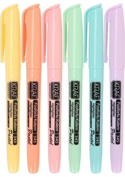 Kalem Tipi Pastel Fosforlu Işaretleme Kalemi 6'lı Paket