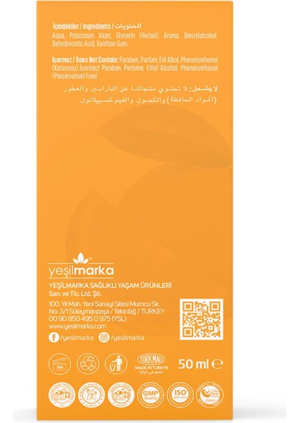 Doğal Deodorant– Portakal- Vegan- Alkolsüz- Parabensiz- Aluminyum Kimyasalı Içermez modelleri