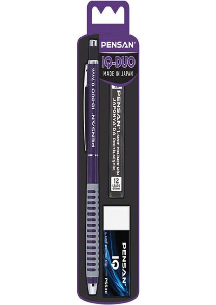 Pensan Yayınları Pensan Iq-Duo 0.7 mm Versatil Kalem+Silgi+Min Mor