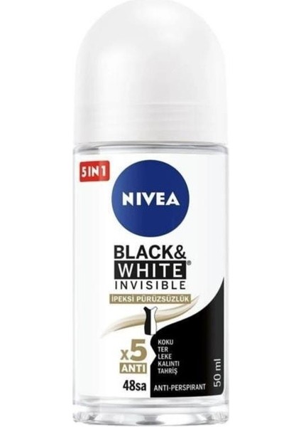 Black&white Invisible Ipeksi Pürüzsüzlük Kadın Roll-On Deodorant 50ML