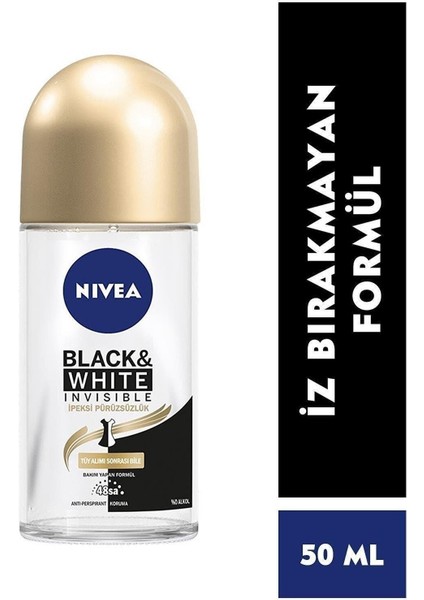 Black&white Invisible Ipeksi Pürüzsüzlük Kadın Roll-On Deodorant 50ML fiyatları