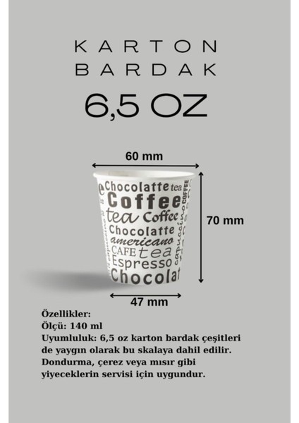 7 Oz Store Karton Bardak 6.5 Oz Adet: 100