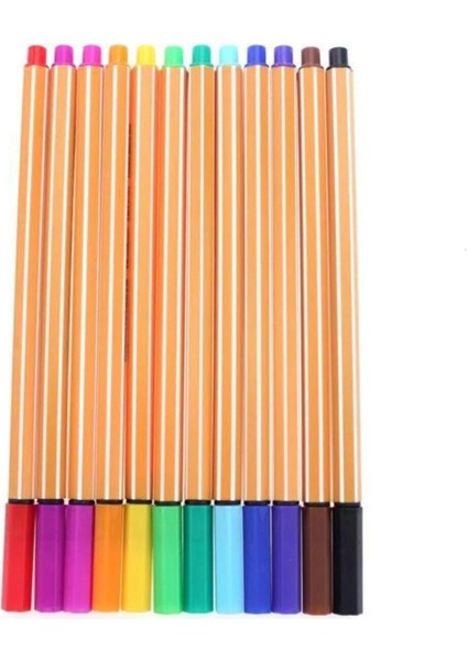 12'li Renkli Fineliner Kalem Seti 0,4 mm Uç Kalınlığı ile Kırtasiye Seti fiyatları