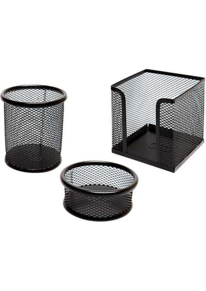 A4 Evrak Rafı Metal Üçlü Perfore 3'lü Set (Kalemlik, Ataşlık) modelleri