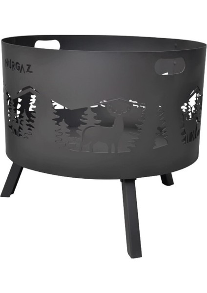 Campout Orman Şöminesi Geyik Desen