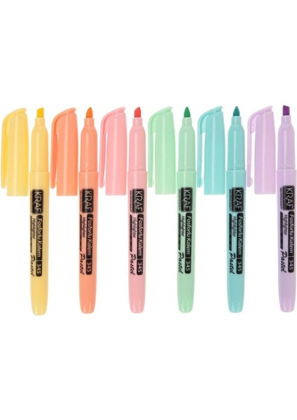Kraf Fosforlu Kalem Pastel Kalem Tipi 6 Lı