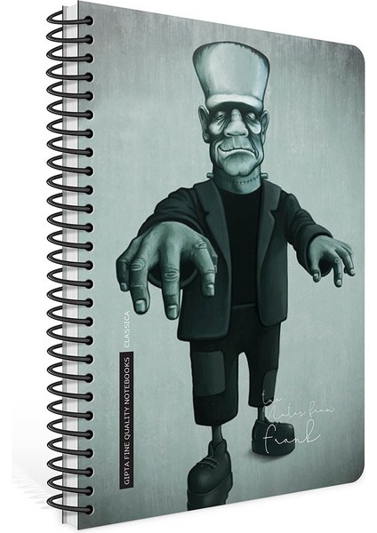 Classica Spiralli Sert Kapak 17X24 120 Yaprak Kareli Defter
