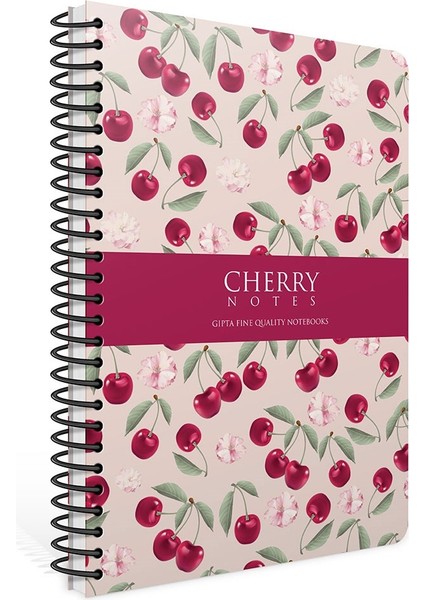 Kiraz Zamanı Spiralli Sert Kapak 17X24 120 Yaprak Çizgili Defter