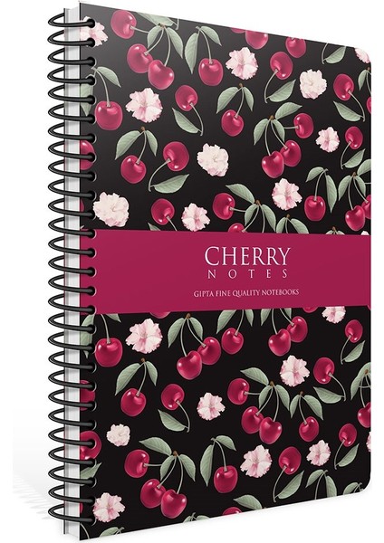 Kiraz Zamanı Spiralli Sert Kapak 17X24 120 Yaprak Kareli Defter