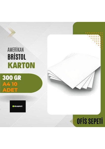 EC Shop Ofissepeti Amerikan Bristol Karton 300 gr A4 10 Adet - Ofis Sepeti