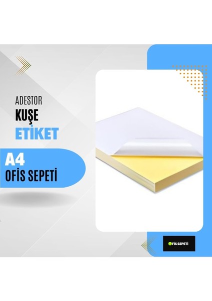 Çözüm Kağıt Adestor A4 Kuşe Etiket 200'LÜ A4 Kuşe Etiket A4 Kuşe