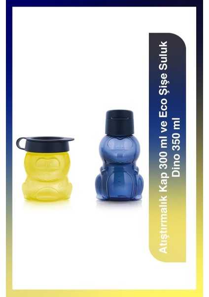 Atıştırmalık Kap 300 Ml Ve Eco Şişe Suluk Dino 350 Ml