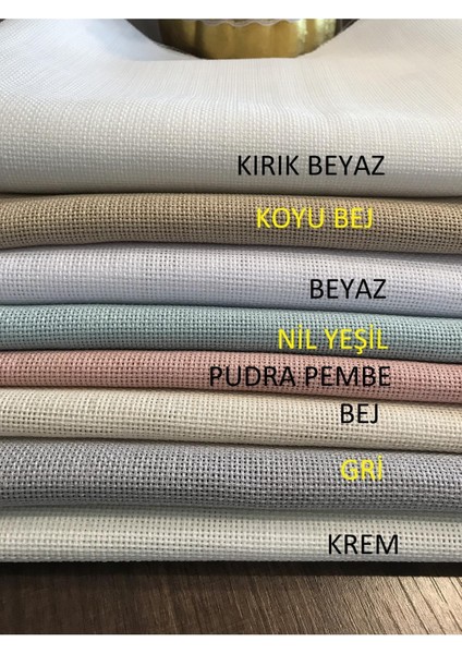 Linen Etamin Punch Ve Pano Kumaşı Koyu Bej 100 x 80