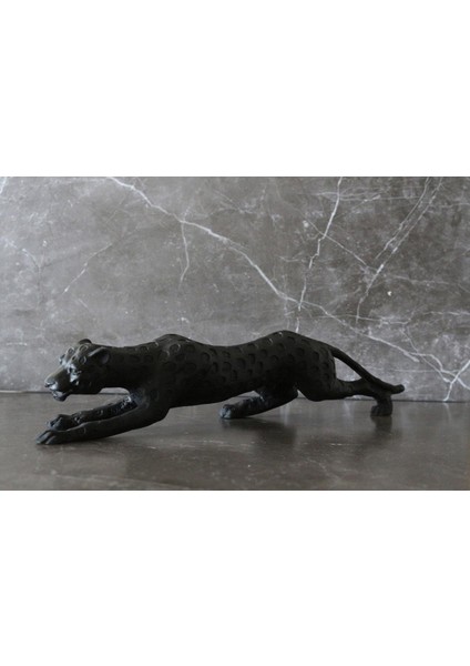 Poly Tasarım Siyah Leopar Biblo 45 x 10 cm Black fiyatları