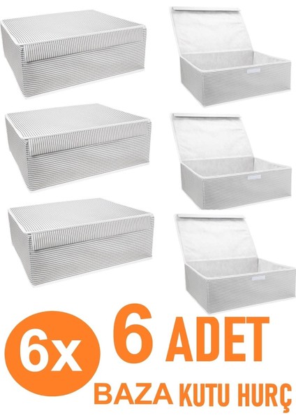 Yegge 6 Adet Set Baza Ve Çekyat Tipi Kutu Duvarlı Kalın Hurç 50 x 40 x 19 Baza Altı Hurç Çok Amaçlı Kutu Hurç Yegge Baza modelleri