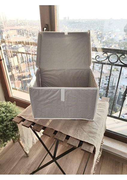 Daisyhome 4 Adet Çok Amaçlı Kapaklı Kumaş Kutu Duvarlı Hurç Sandık 40 x 30 x 26 Hurç modelleri