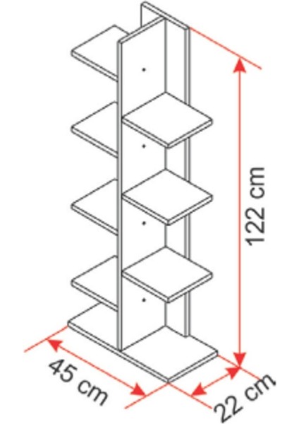 Modern Geometrik Zigzak Z Kitaplık