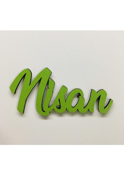 Ahşap Isim Özel Kapı Süsü, Takı Yastığı Isim 15 cm Yeşil