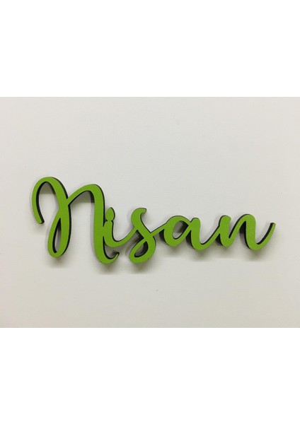 Ahşap Isime Özel Kapı Süsü, Takı Yastığı Isim 30 cm Yeşil