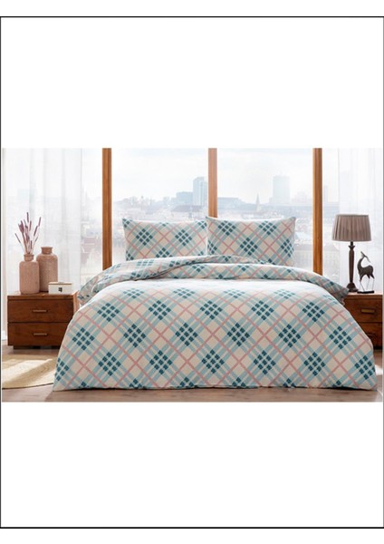 Flanel Nevresim Takımı Andra Mavi Tek Kişilik